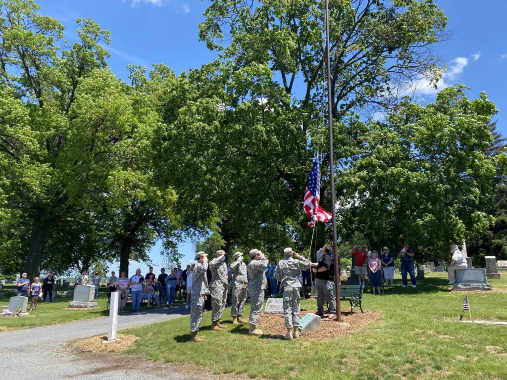 Salute at graves on Memorial Day